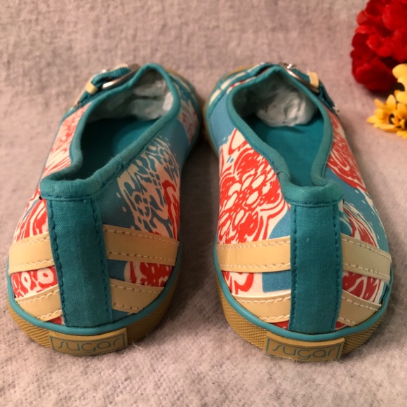 NWOT - Floral Print Buckle-Trim Sneaker Flats - Picture 15 of 16